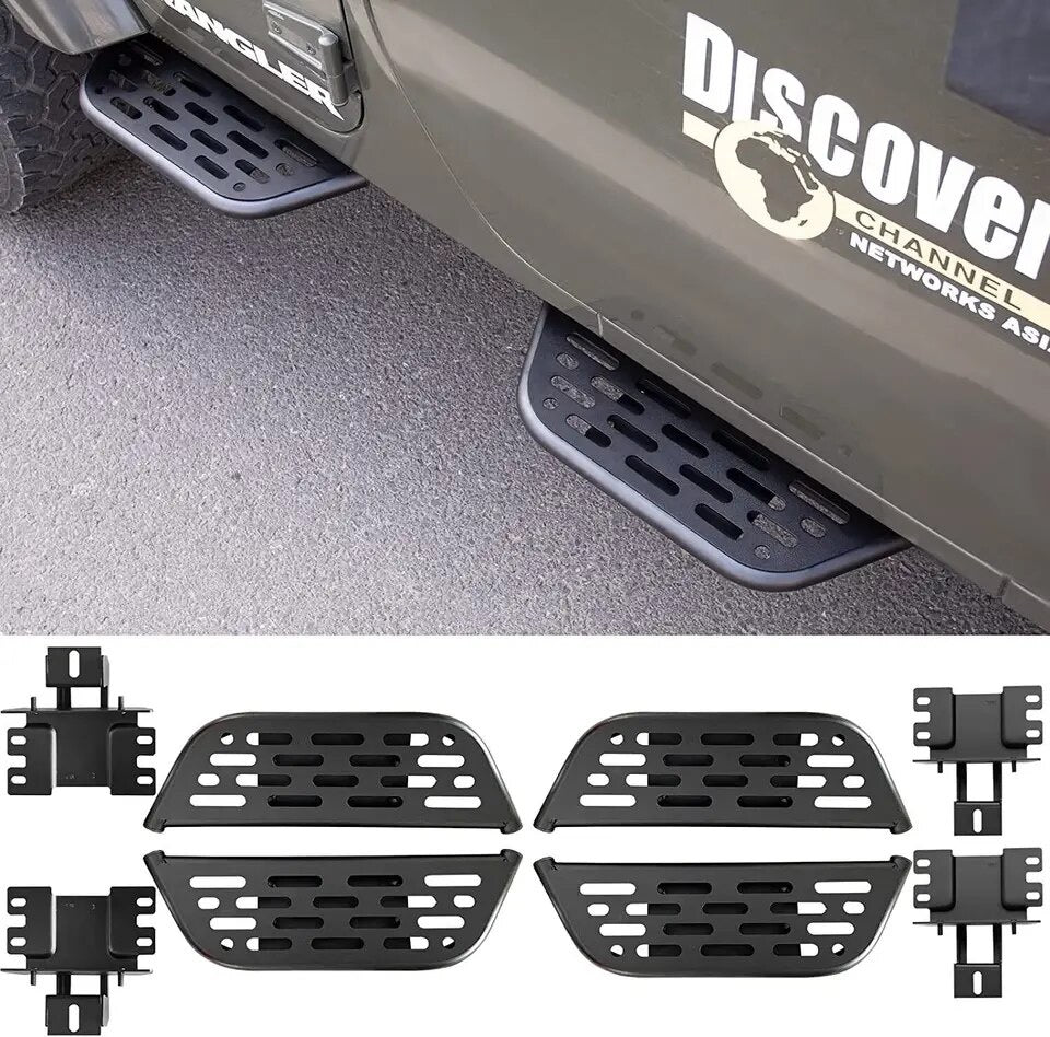 Marches-pieds de porte avant et arriere en acier, latéraux adaptés pour Jeep Wrangler JK 2007-2018