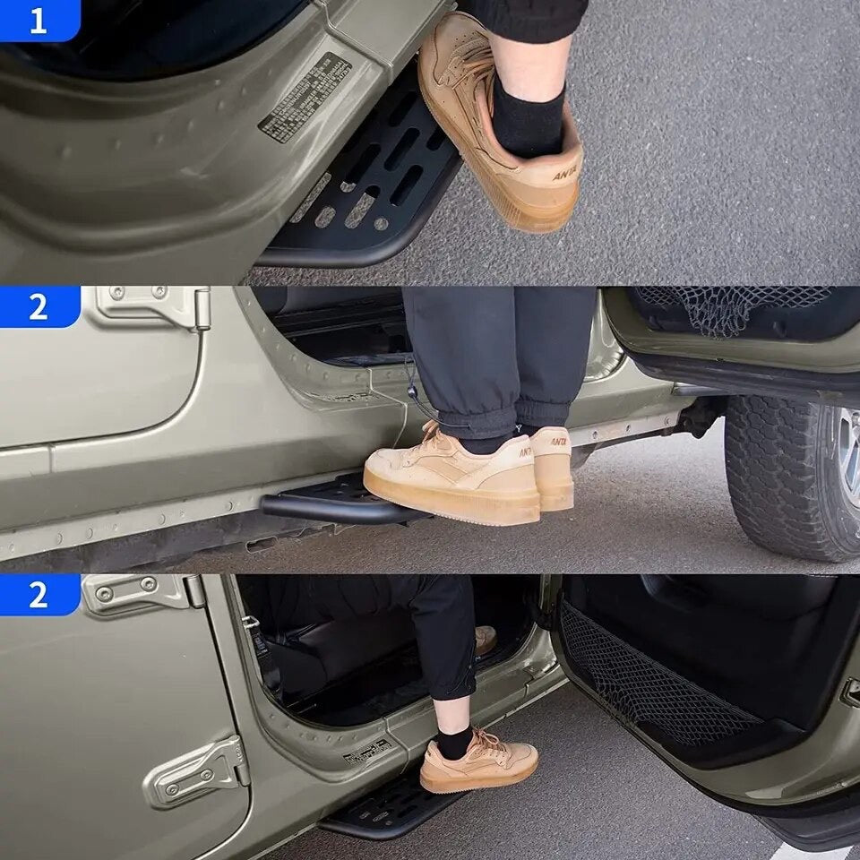 Marches-pieds de porte avant et arriere en acier, latéraux adaptés pour Jeep Wrangler JK 2007-2018