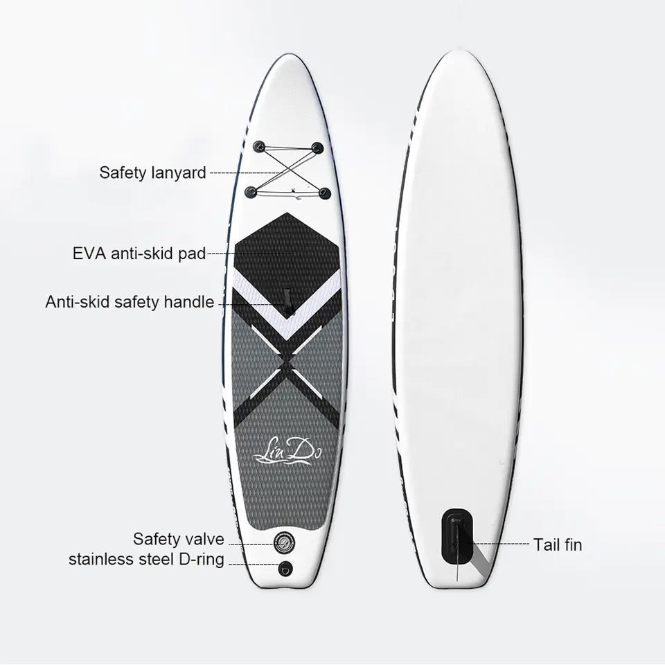 Paddle , Planche de Surf Gonflable SUP à Pagaie, Accessoires de Pêche, Ensemble de 396LBS, 320cm