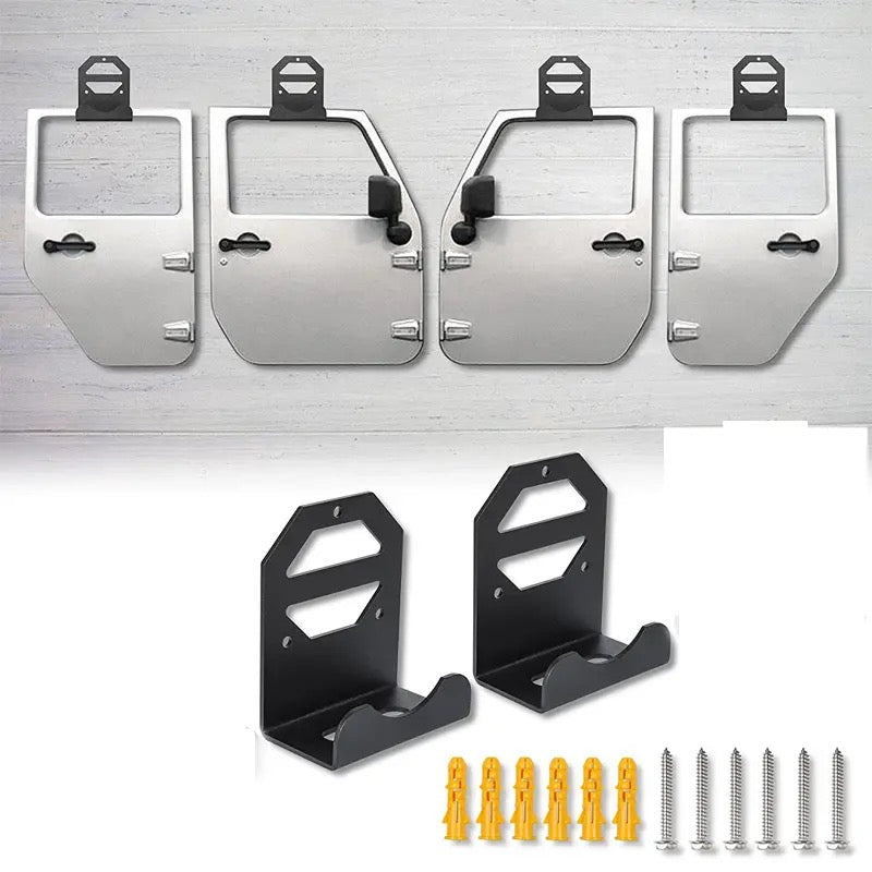 4 Cintres de porte mural, support de rangement, compatible avec Jeep Wrangler, CJ, YJ, TJ, LJ, JK, JKU, 1956-2021 JL, jeu de 4 cintres