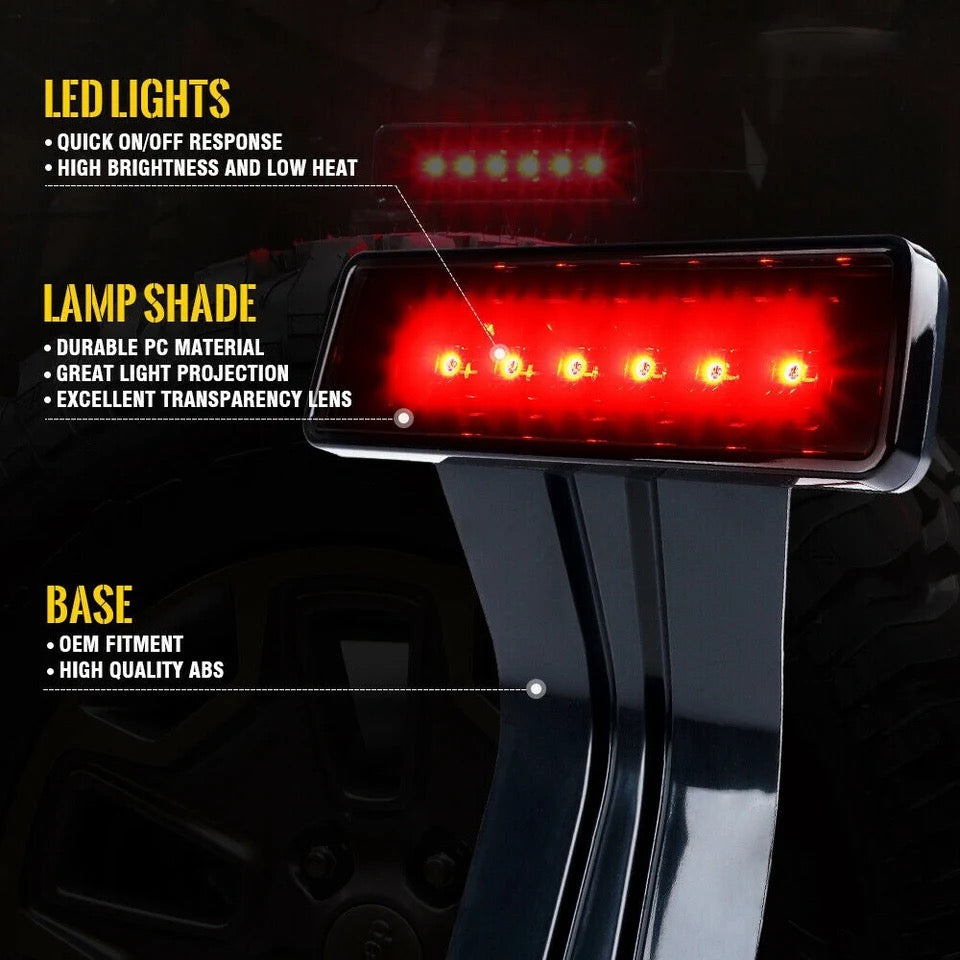 Troisième feu arrière de freinage à LED pour Jeep Wrangler JK 07-18, feux de Stop