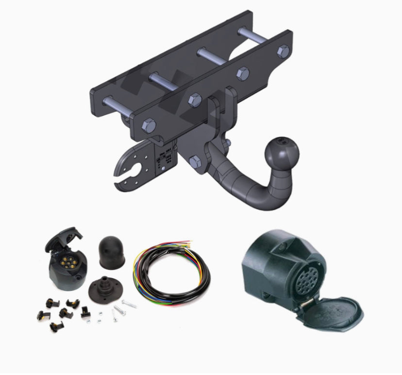 Attelage jeep Wrangler jk jku 2007/2018 , platine + faisceau + crochet