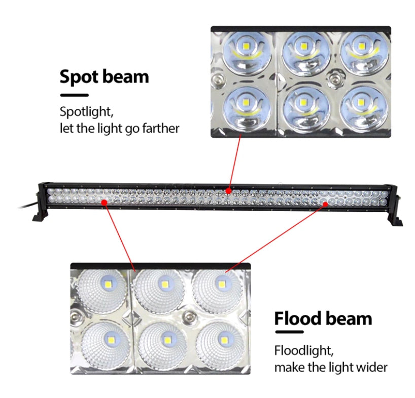 Barre led lumineuse de toit de voiture 300W 52 ", phare antibrouillard pour Jeep Wrangler JK Chevy SUV, bateau et camion tout-terrain 4x4 4WD, conduite de pick-up