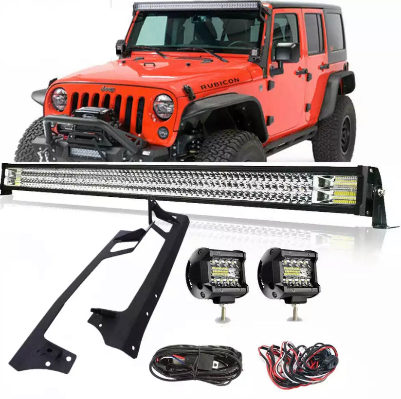 Kit Barre à led + fixations jeep Wrangler Jk 2007/2018