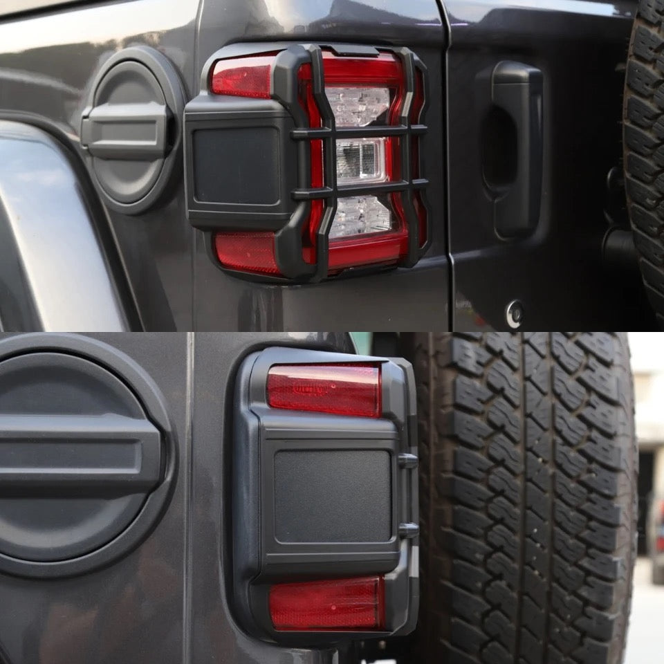 Kit protection de Phare Avant et arrière a LED pour Jeep Wrangler JL Gladiator JT, Garniture de Protection de Feu Arrière pour Voiture de 2018 à 2020, 2021 et 2022