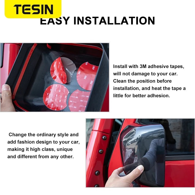 Coque de rétroviseur ABS pour Jeep Wrangler JK 2007-2017, décoration de voiture, autocollants de couverture, accessoires extérieurs