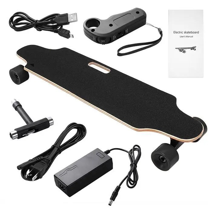 Skateboard Électrique, Planche à Roulettes avec Télécommande sans Fil, 20 km/h, 4 Roues, Longboard, Trottinette, Nouveau Modèle, 35 pouces, 350 W, Adulte