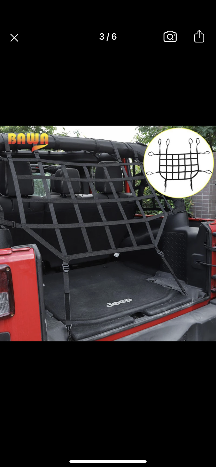 Filet Multifonctionnel pour Toit de Voiture, Accessoire d'Installation pour Jeep Wrangler JK 2007 à 2017