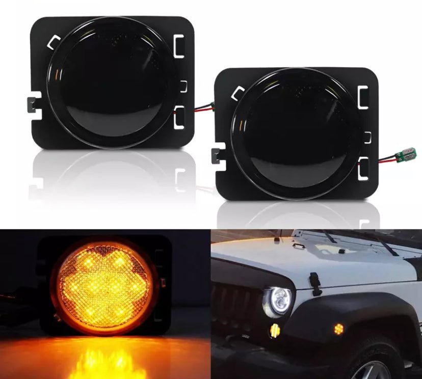 Kit phares complet à led avant et arrière , halo angel eyes jeep wrangler jk 2007-2018