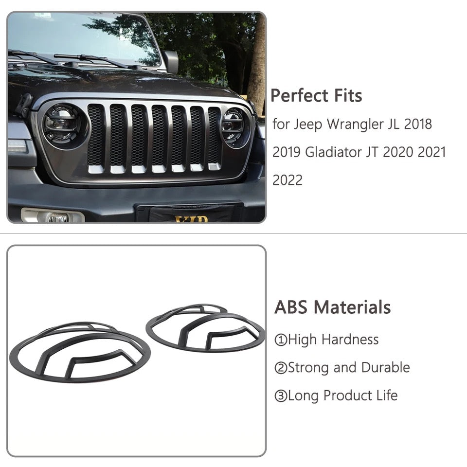 Protection de Phare de Voiture, Décoration, Autocollant, Extérieur, ABS, Jeep Wrangler JL 2018 2019 Gladiator JT 2020 2021 2022