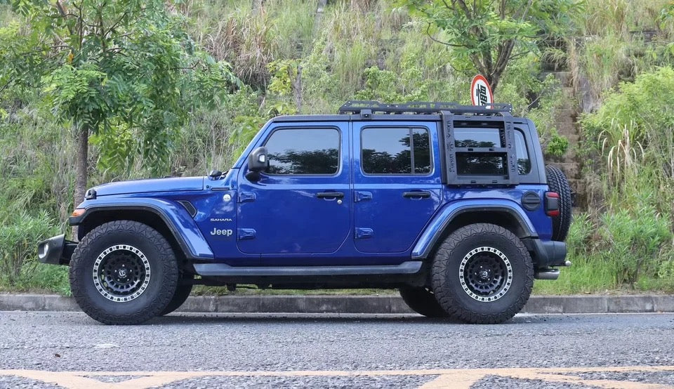 Porte bagage de toit en acier à 4 portes et 2 échelles latérales, Jeep Wrangler JL 18-21
