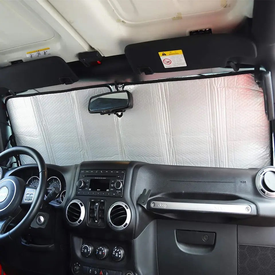 Pare-soleil pour Jeep Wrangler TJ JK JKU 1997 – 2018, pare-soleil thermique en feuille d'aluminium, Structure Triple stratifiée
