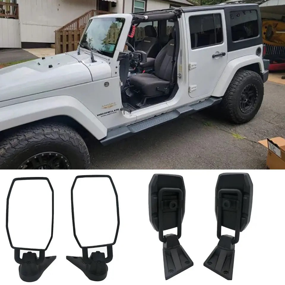 Rétroviseurs latéraux pour Jeep Wrangler TJ JK 2006 – 2018, 4x4, miroir hors route, porte, UTV, montage rapide