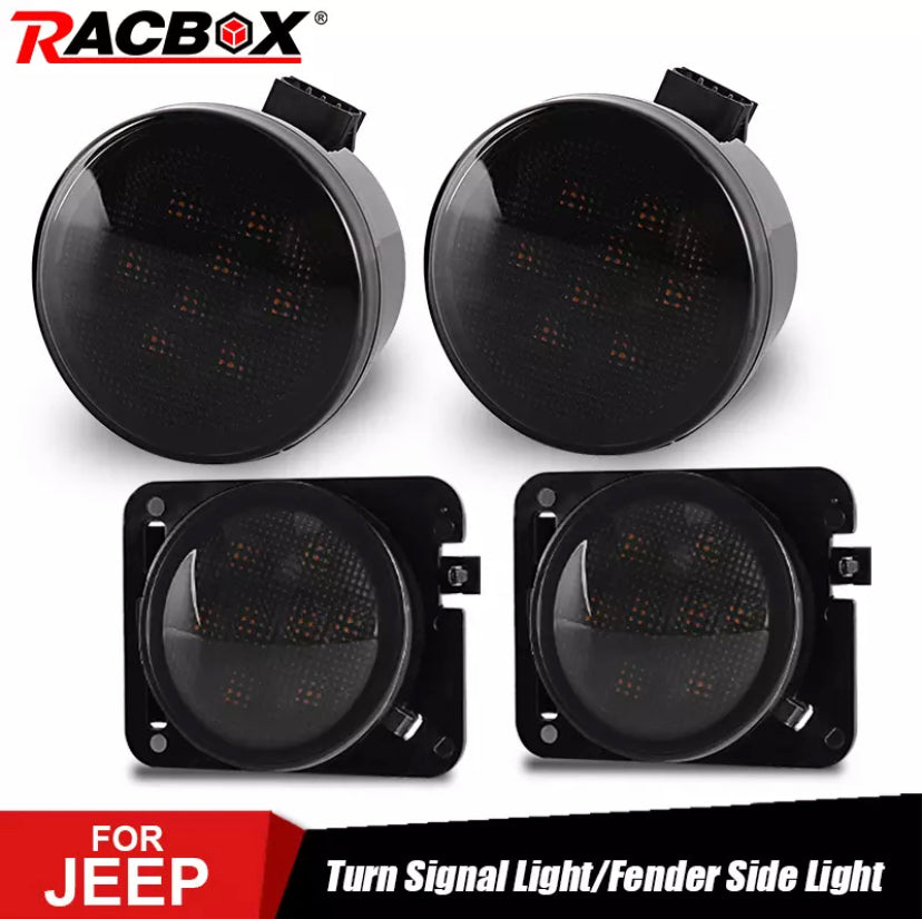 Kit clignotants noir led x4 jeep jk