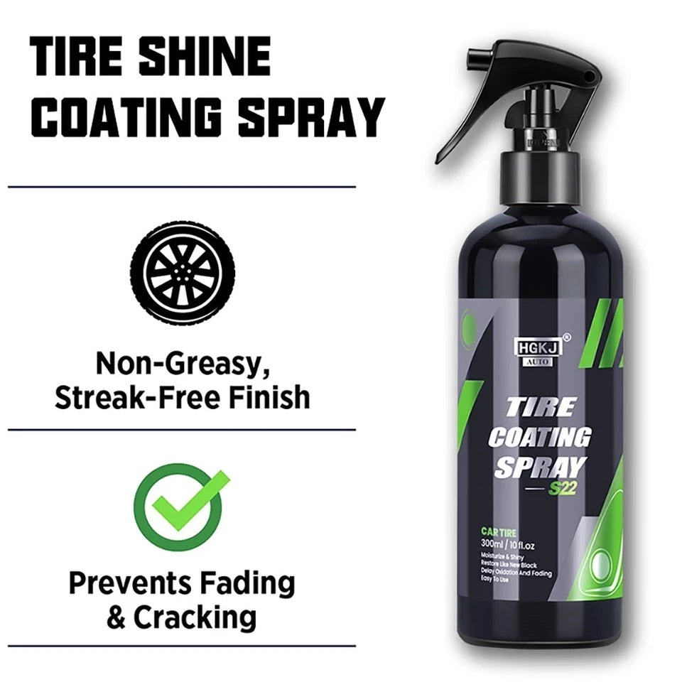 Spray de Revêtement Céramique 100 ml Noircissant pour Pneus de Voiture, Liquide de Remise à Neuf, Accessoires de Lavage Automobile