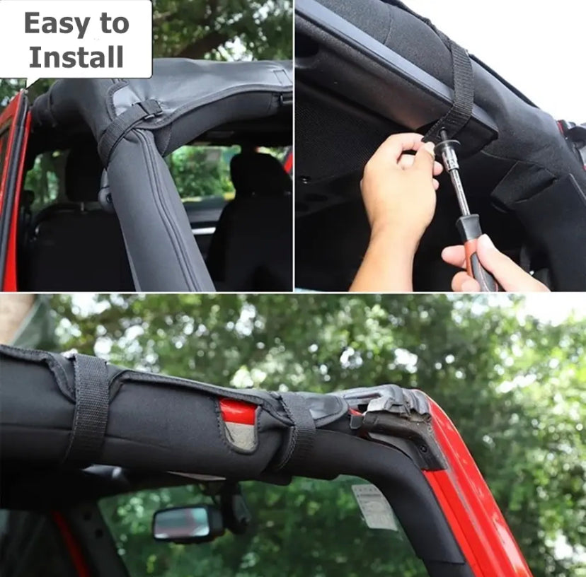 Bikini capote Pare-soleil de Toit en Cuir PU Souple, Couverture Complète à 4 Portes, Étanche et Résistant à la Chaleur pour Jeep Wrangler JK JKU de 2007 à 2017