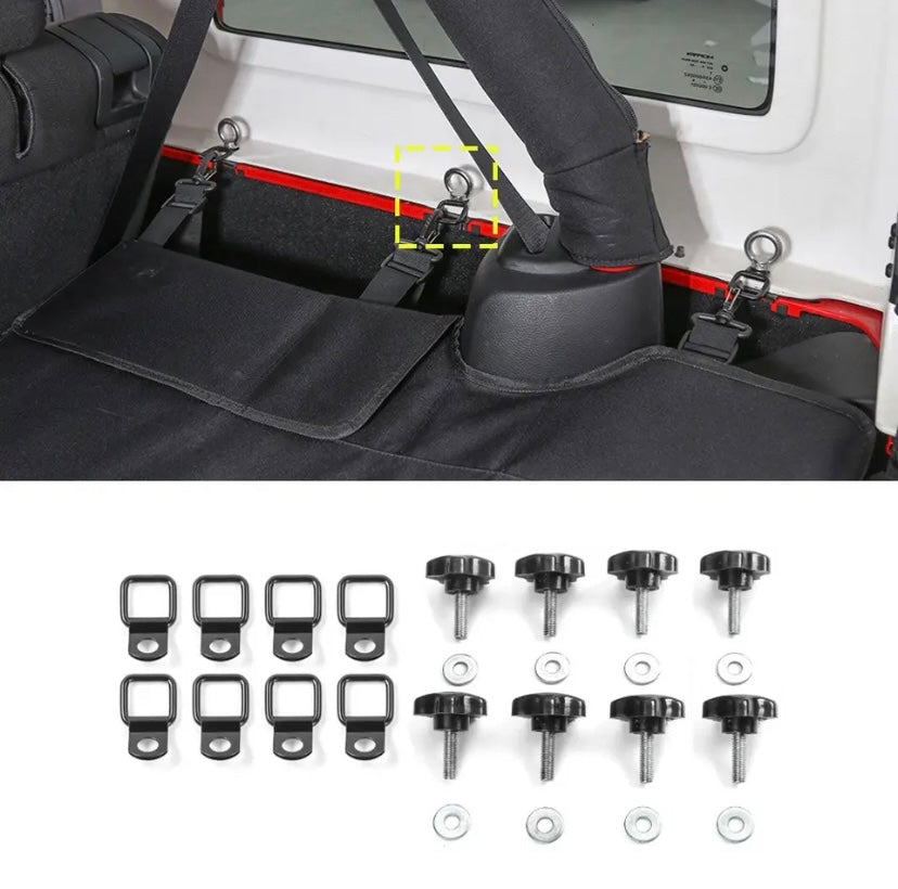 Vis hard top , Vis à Dessus Rigide avec Kit de Boucle de Traction, Anneaux D d'Attache, Ancre pour Jeep Wrangler JK JL 2007-2018, Accessoire d'Intérieur de Voiture en Métal