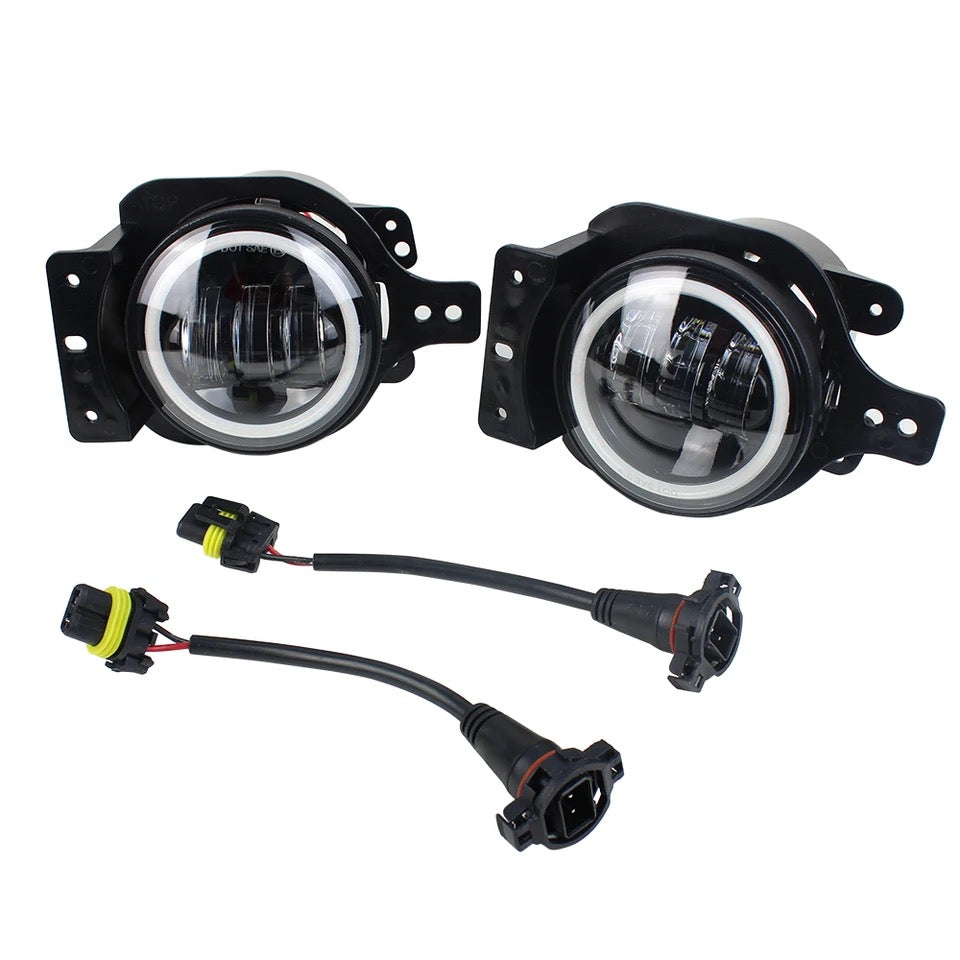 Phares antibrouillard Led , 30W, Halo, support de montage pour Jeep Wrangler JL 2018 2022