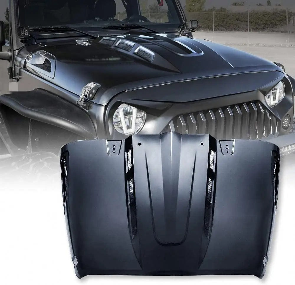 Capot avant ventilé jeep Wrangler jk 2007/2018 noir a peindre