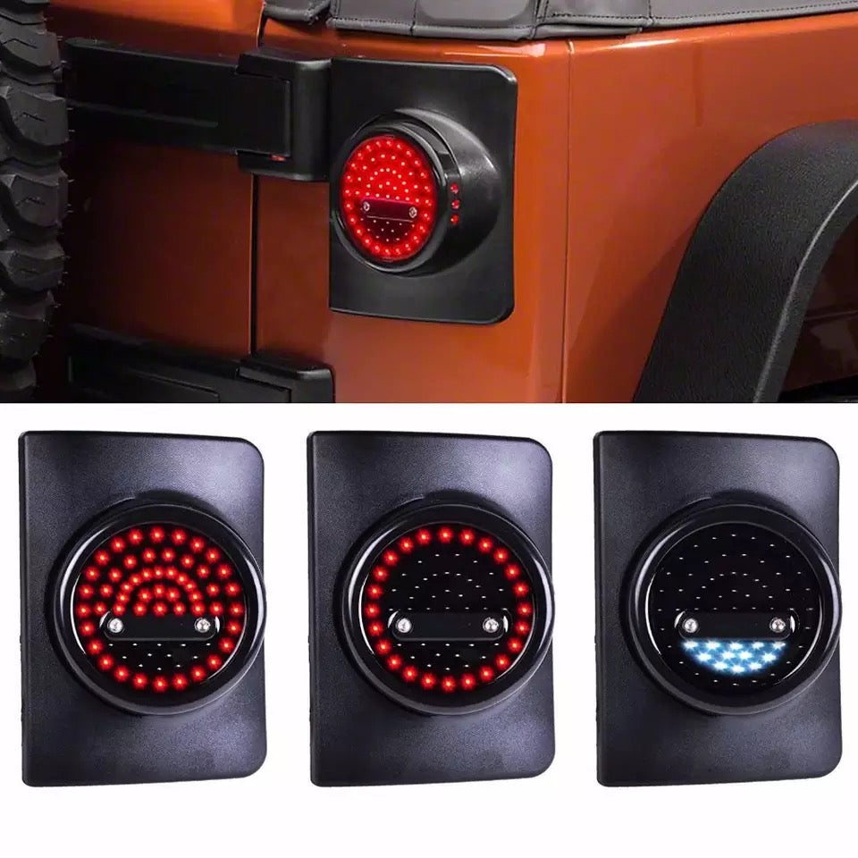 Feu Arrière Rond à LED pour Jeep Wrangler JK JKU, Clignotant de Recul