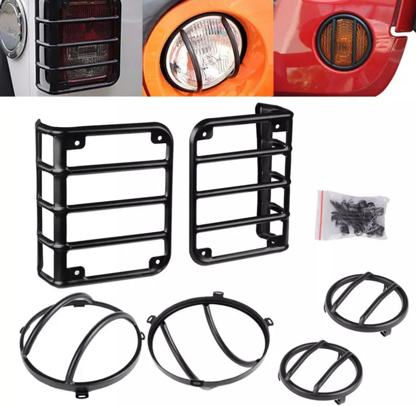 Kit grilles protections phares jeep Wrangler 2008/2018
