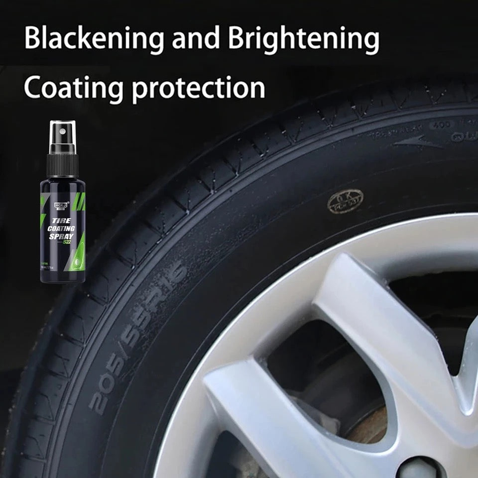 Spray de Revêtement Céramique 100 ml Noircissant pour Pneus de Voiture, Liquide de Remise à Neuf, Accessoires de Lavage Automobile