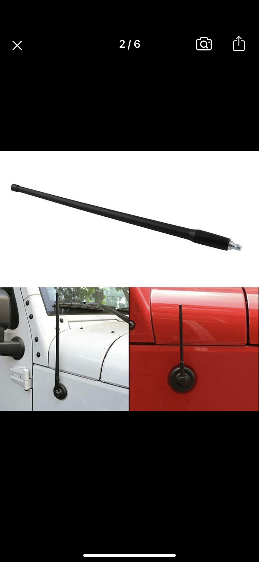 Antenne radio courte Am/Fm jeep wrangler