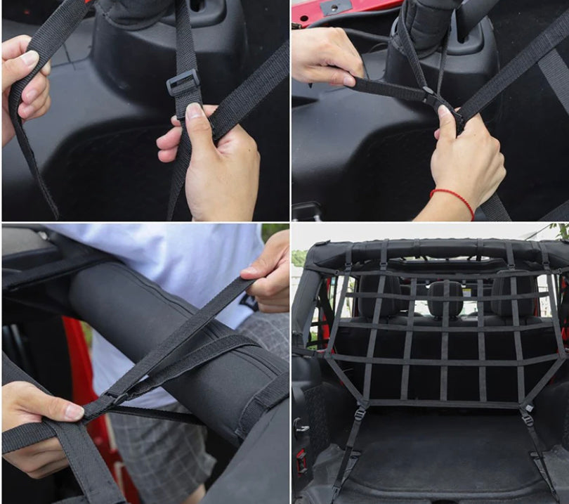 Filet Multifonctionnel pour Toit de Voiture, Accessoire d'Installation pour Jeep Wrangler JK 2007 à 2017