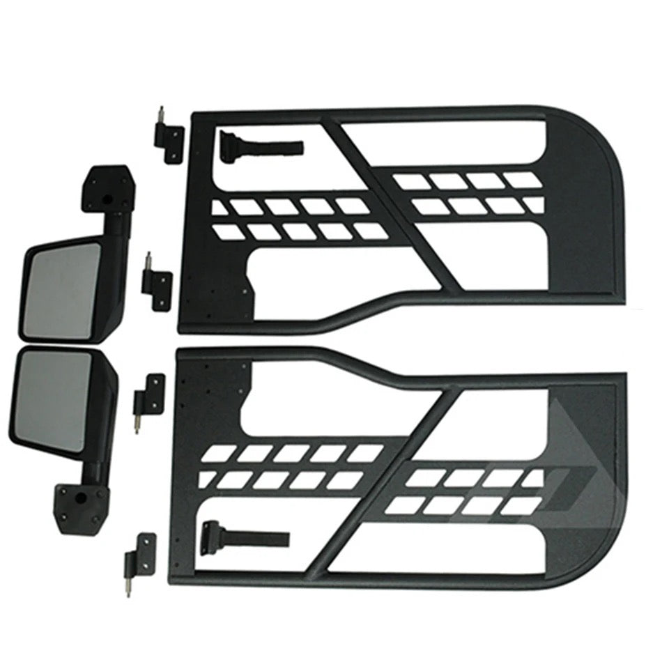 Kit Demi-porte en acier noir avec miroir latéral pour Jeep Wrangler JK 07-15, 2 portes