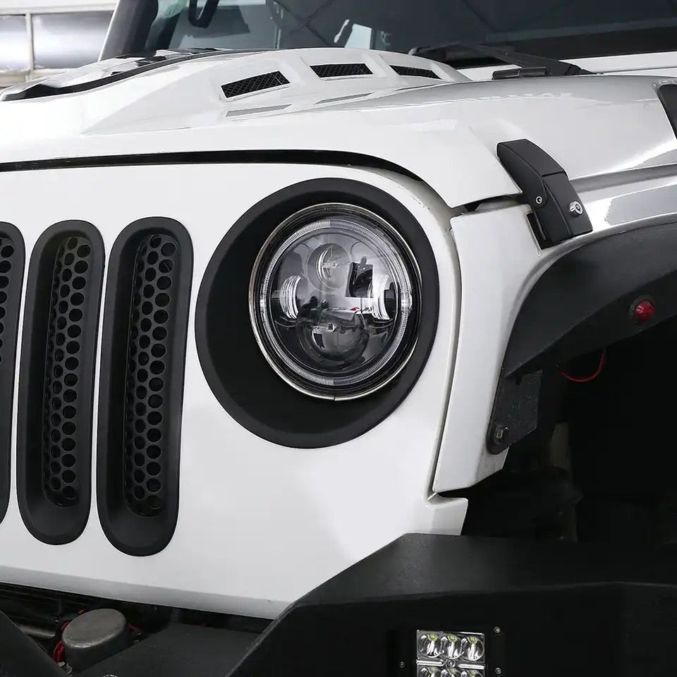 Couvercle , enjoliveur de Phare Avant pour Jeep Wrangler, JK 07-17, 1 Paire
