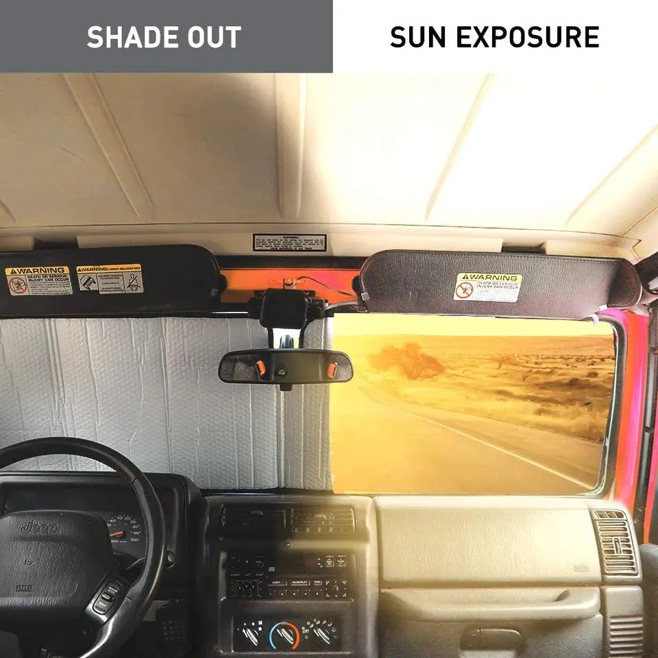 Pare-soleil pour Jeep Wrangler TJ JK JKU 1997 – 2018, pare-soleil thermique en feuille d'aluminium, Structure Triple stratifiée