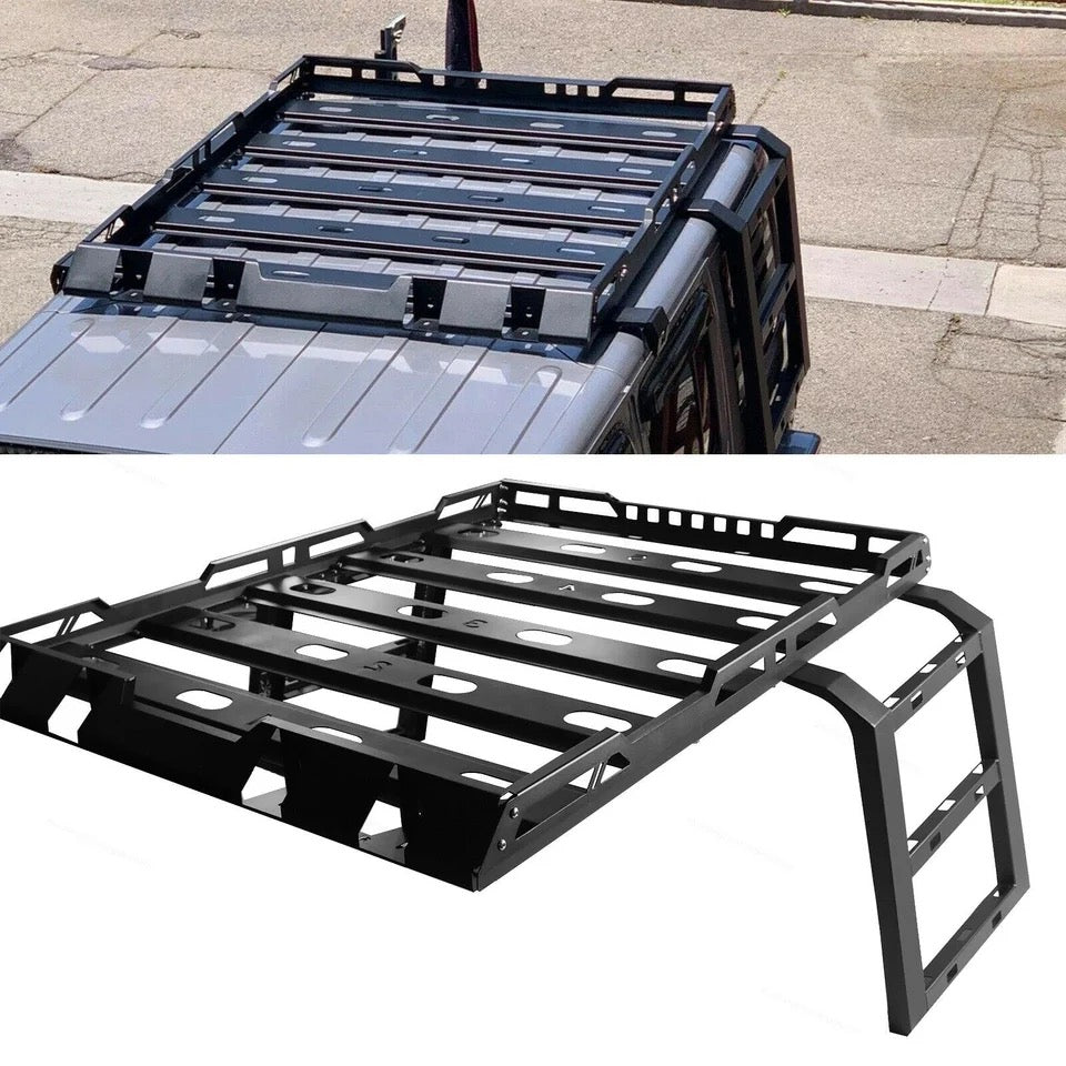 Porte bagage de toit en acier à 4 portes et 2 échelles latérales, Jeep Wrangler JL 18-21