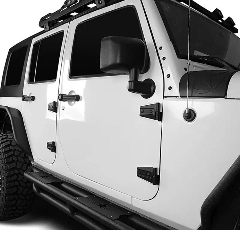 Kit de charnières de porte en acier, 8 pièces, pour 4 portes de Jeep Wrangler JK 2007 – 2018