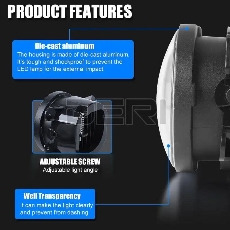 Phares antibrouillard LED halo super lumineux, antibrouillard, Jeep Wrangler JT JK, 12V, 24V, 40W, 4000lm, 6000k, blanc, 4 pouces