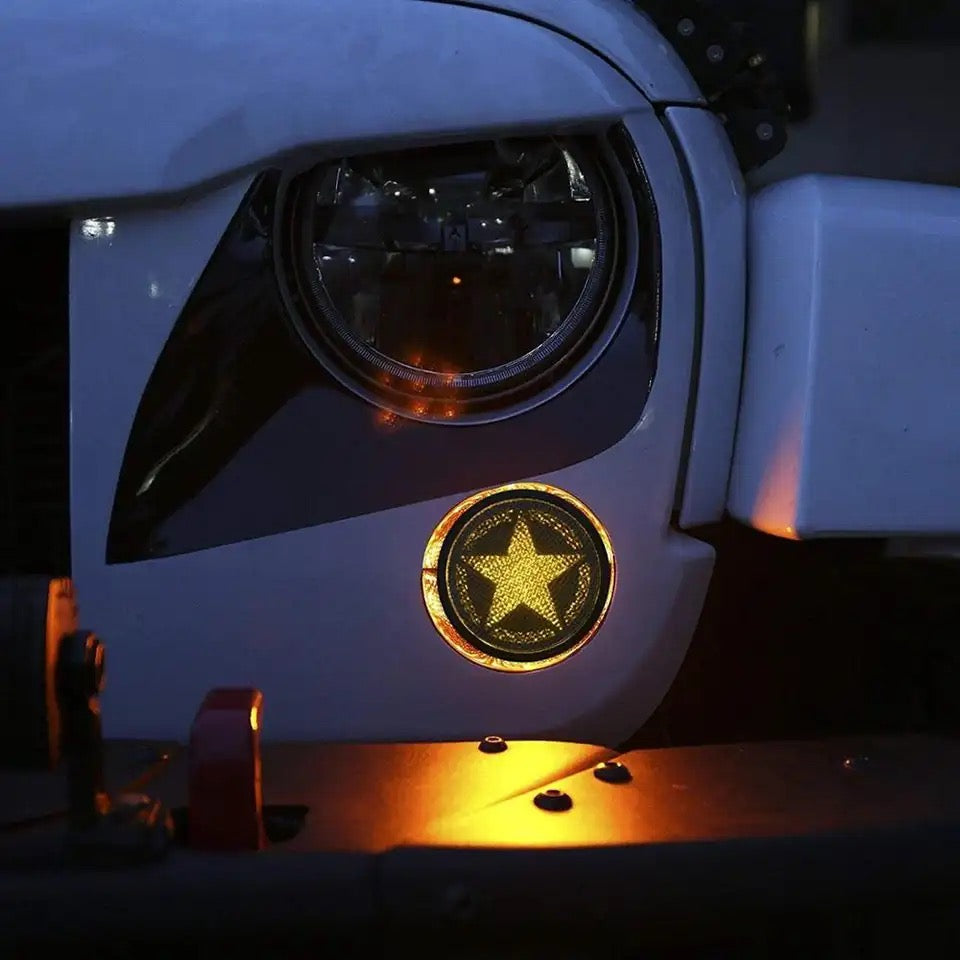 Kit Clignotant LED pour calandre avant, feu évasé, ambre, cinq étoiles, Jeep Wrangler JK et WRANGLER, fumé illimité, 2007-2017