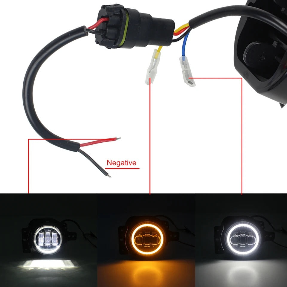 Phares antibrouillard Led , 30W, Halo, support de montage pour Jeep Wrangler JL 2018 2022