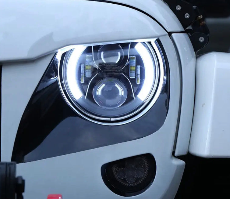 Kit led phares angel eyes jeep wrangler jk 2007/2018 4x4 120W 7 pouces, 2 pièces