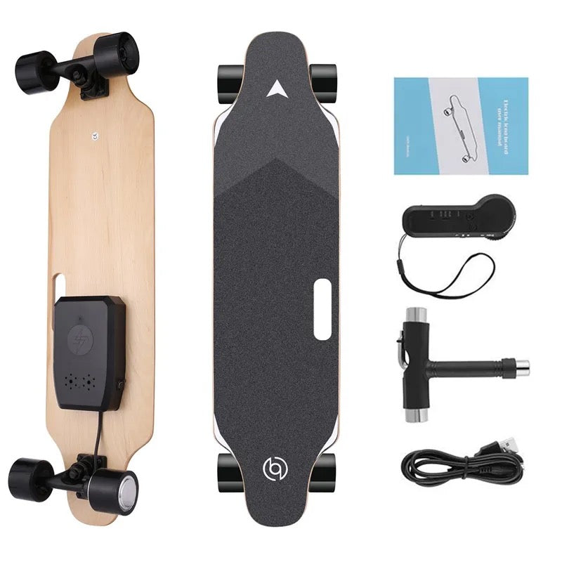 Skateboard Électrique, Planche à Roulettes avec Télécommande sans Fil, 20 km/h, 4 Roues, Longboard, Trottinette, Nouveau Modèle, 35 pouces, 350 W, Adulte