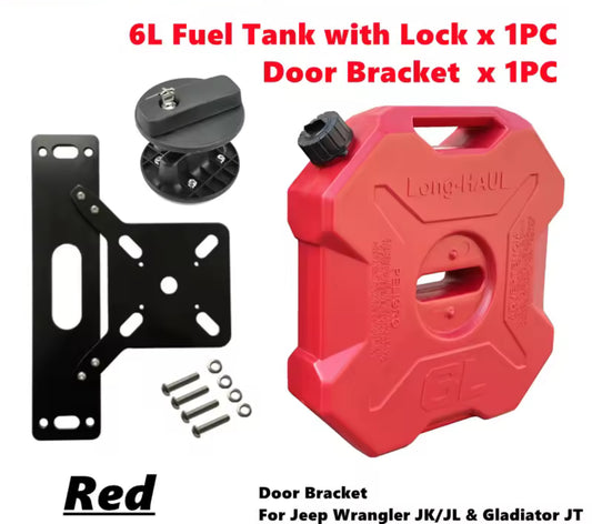 Kit extérieur de fixation jerricane 6 Litres , plaque de montage, support de charnière de porte, pour Jeep Wrangler JK JL et gladiator JT 2/4 portes 2007– 2023
