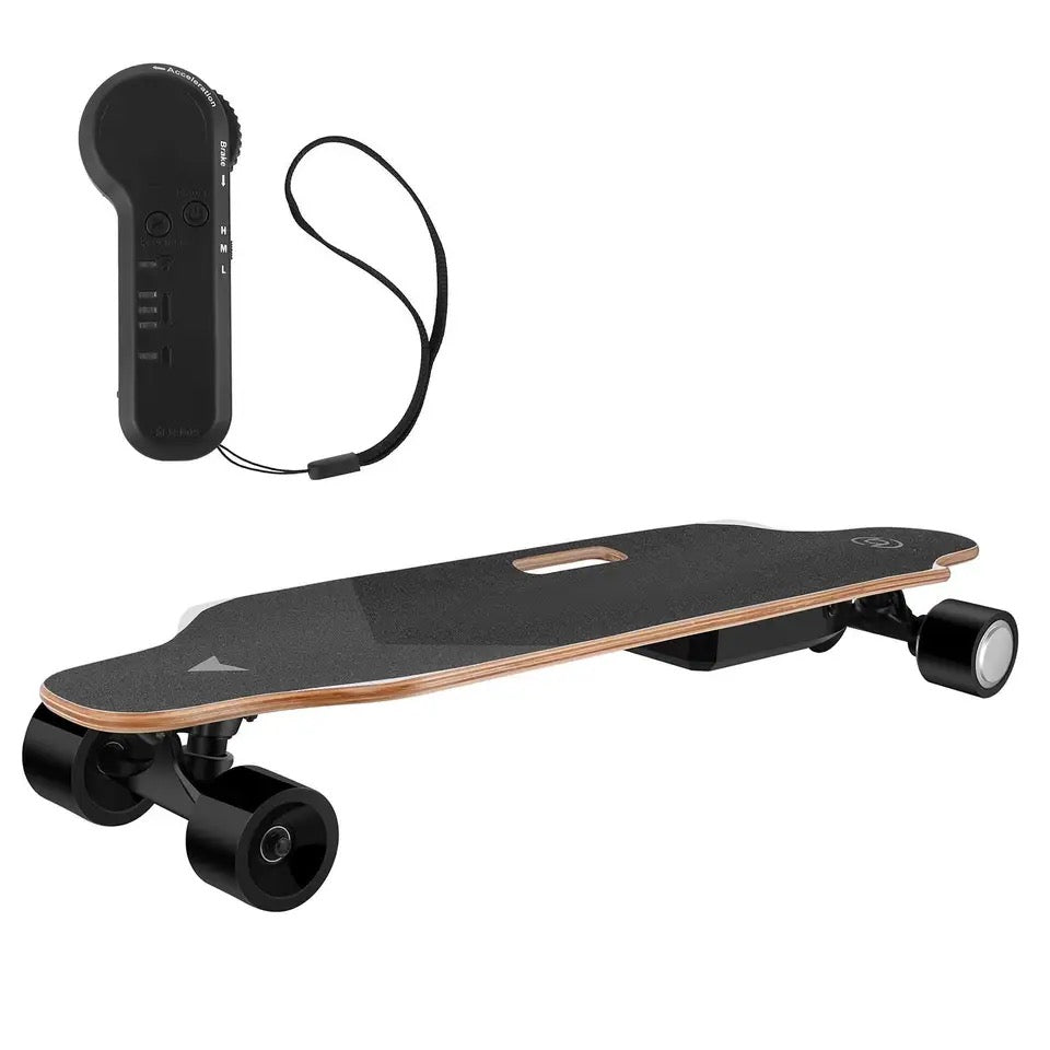 Longboard électrique avec télécommande, 40 km/h, plateau en érable 10  couches avec sangle de pied, skateboard tout-terrain