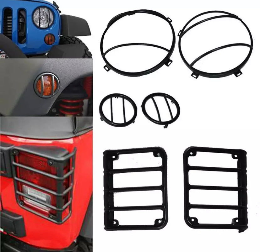 Kit grilles protections phares jeep Wrangler 2008/2018